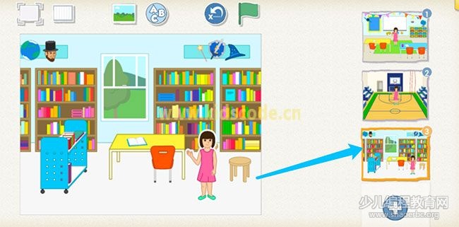 scratchjr圖文教程:第三章我的故事【第二節(jié)】 ScratchJR少兒編程啟蒙教程:第三章:參觀我的學(xué)校-少兒編程教育網(wǎng)