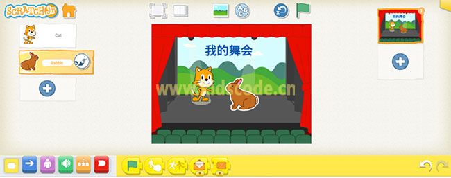 scratchjr圖文教程:第一章舞會【下】 ScratchJR少兒編程啟蒙教程:第一章:舞會(下)-少兒編程教育網